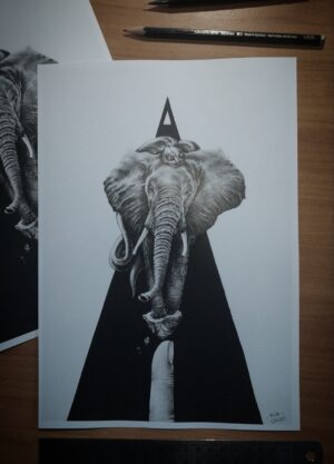 Doigt Elephant équilibre dessin